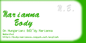 marianna body business card